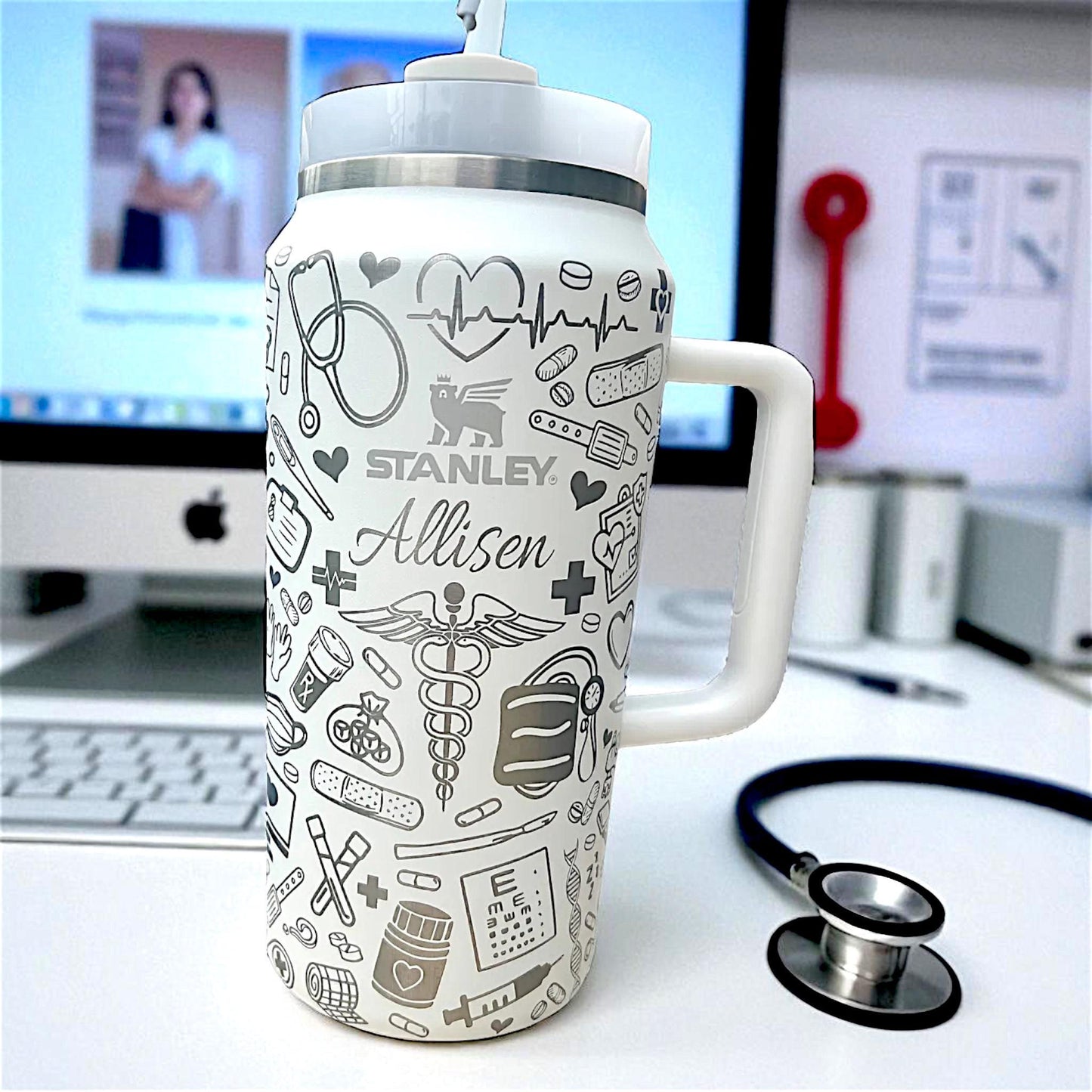 Nurse Life Stanley Tumbler 64 Oz: Laser Engraved Travel Quencher