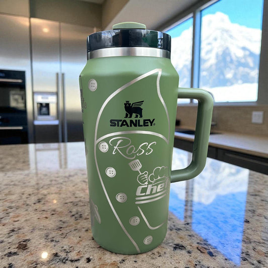 Chef Life Stanley Quencher: 64 Oz Laser Engraved Tumbler