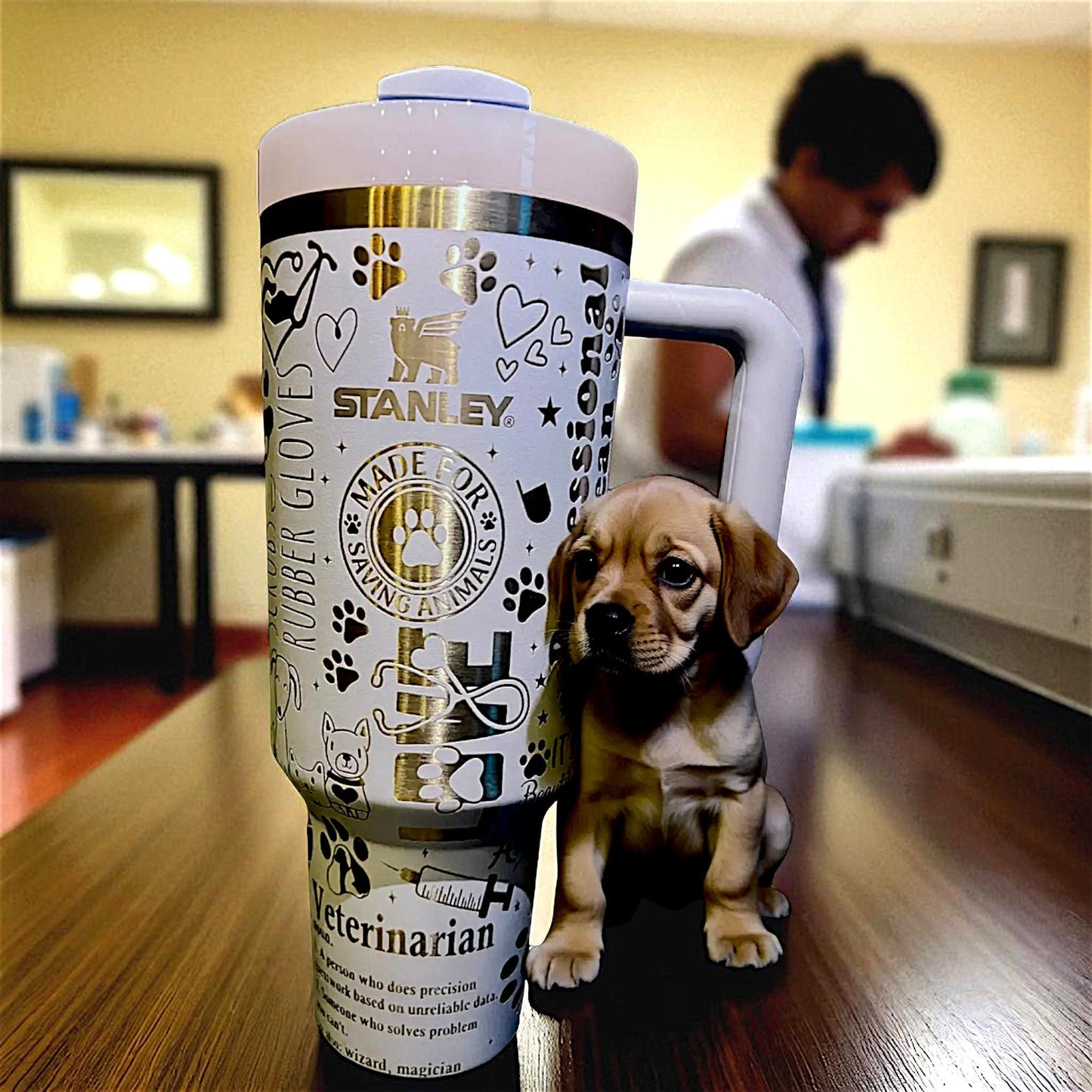 Engraved Veterinarian Stanley Tumbler - 40 oz Quencher H2.0 Travel Cup