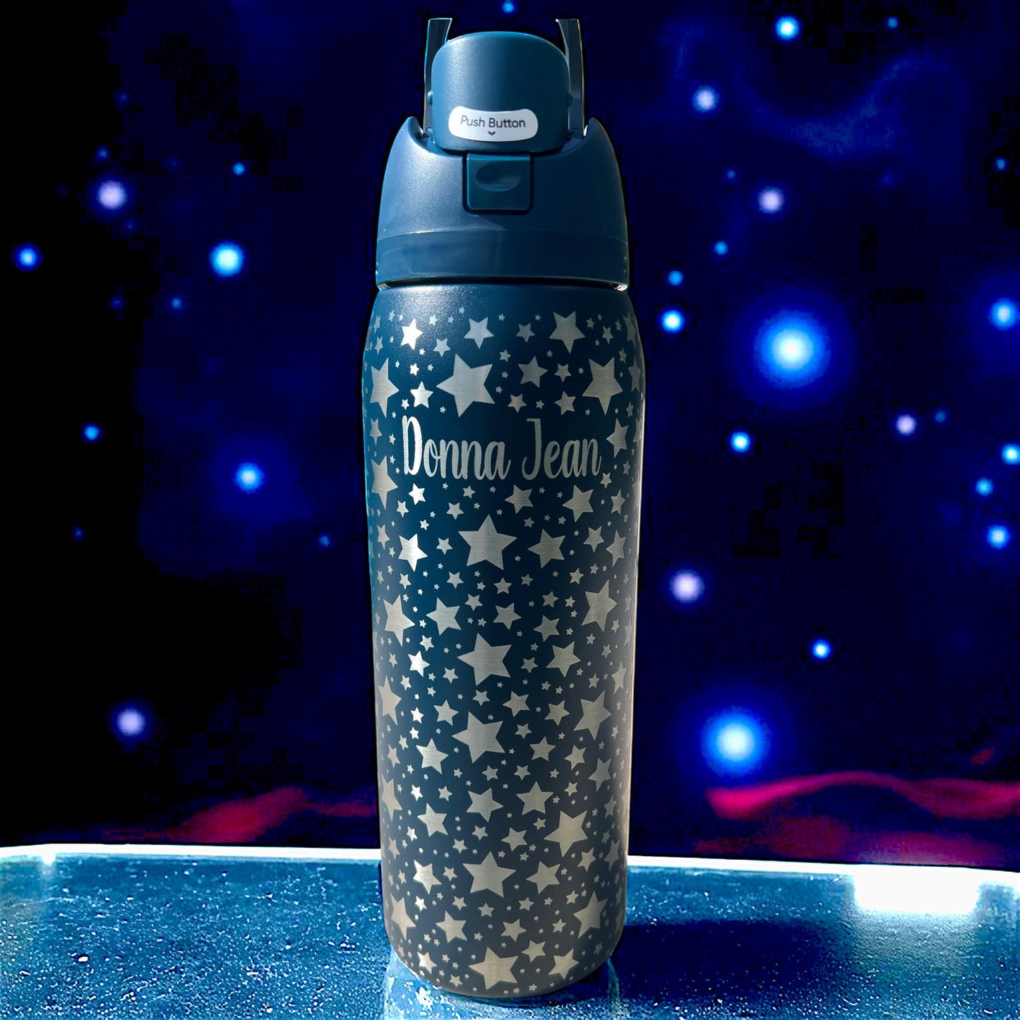 Engraved Stars Owala Tumbler: Full Wrap, Laser Engraved