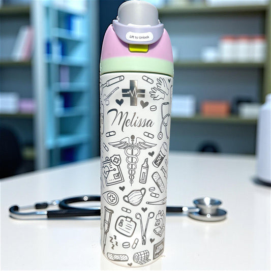 Nurse Life - 24 ,32 or 40 oz OWALA Free Sip Tumbler, Full wrap engraved