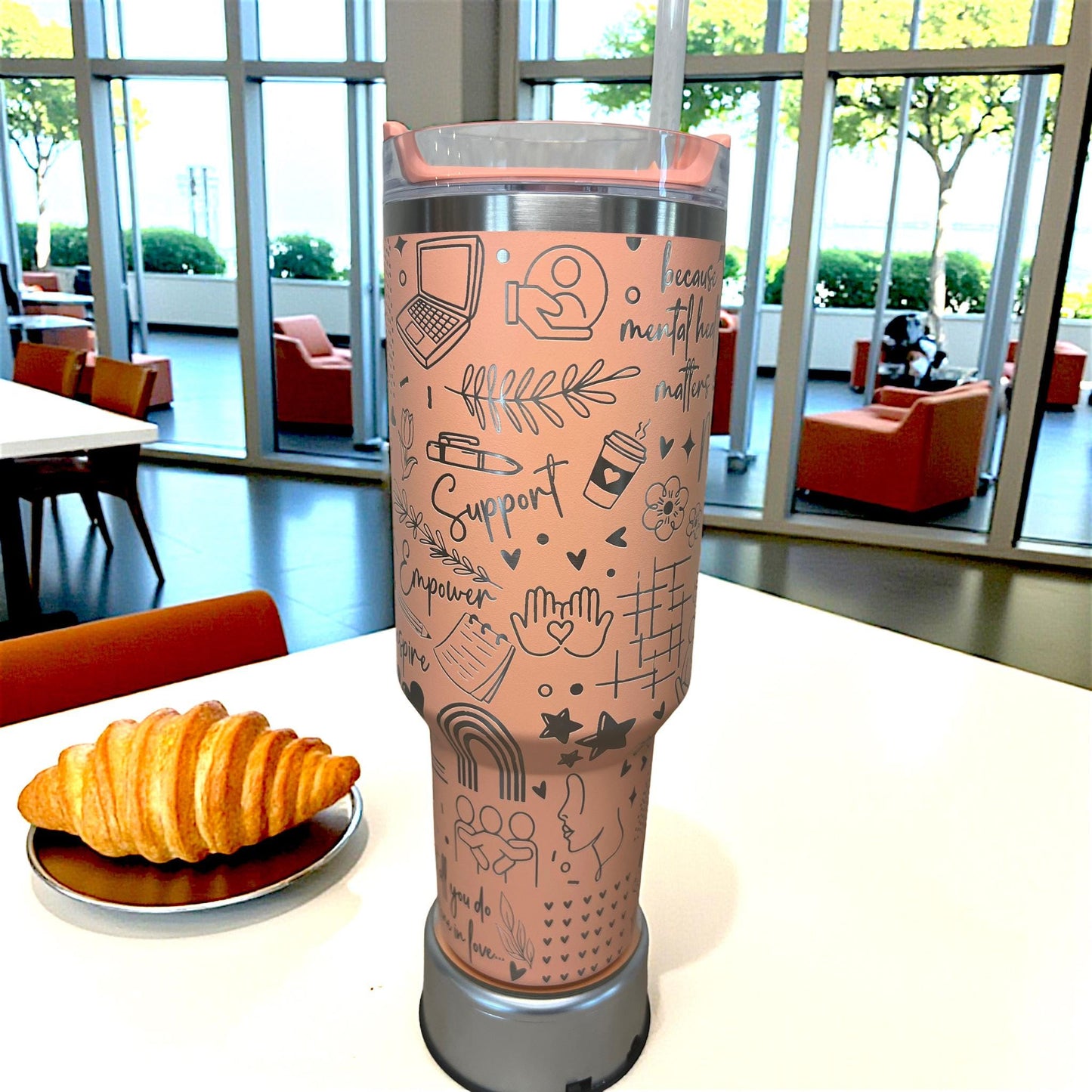 Laser Engraved Social Worker Tumbler - 40 Oz Stanley or Unbranded Travel Quencher