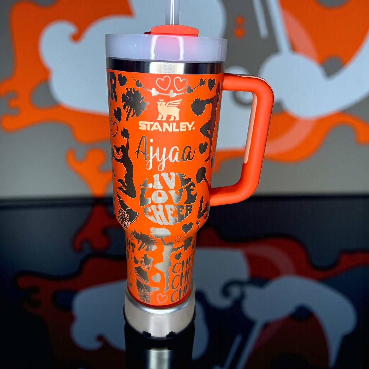 Laser Engraved Stanley 40oz Tumbler: Cheerleader Gift