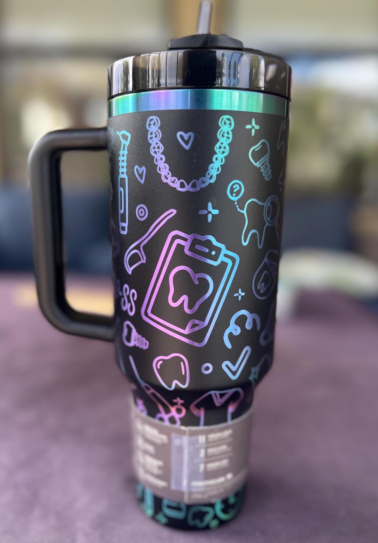 DENTAL WORK-30 OZ Stanley H2.0 Quencher Tumbler With Handle-Full Wrap Engraved