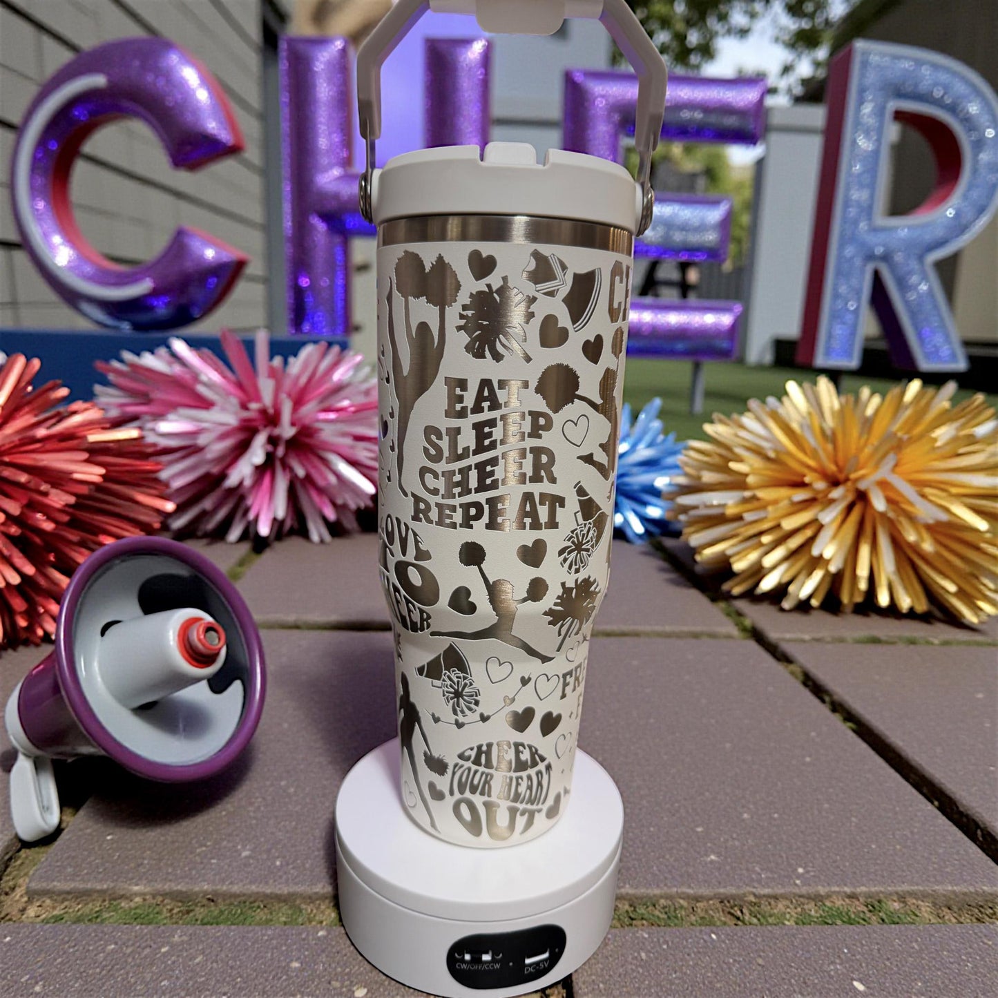 CHEER Laser Engraved Stanley Iceflow Tumbler - 30 Oz Flipstraw