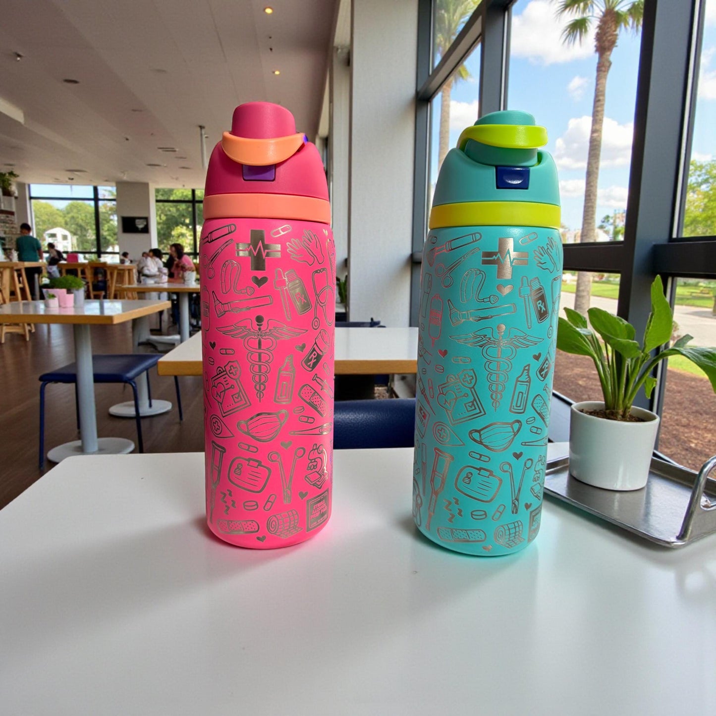 Nurse Life -32 oz Owala Dupe Free Sip Tumbler, Full wrap engraved
