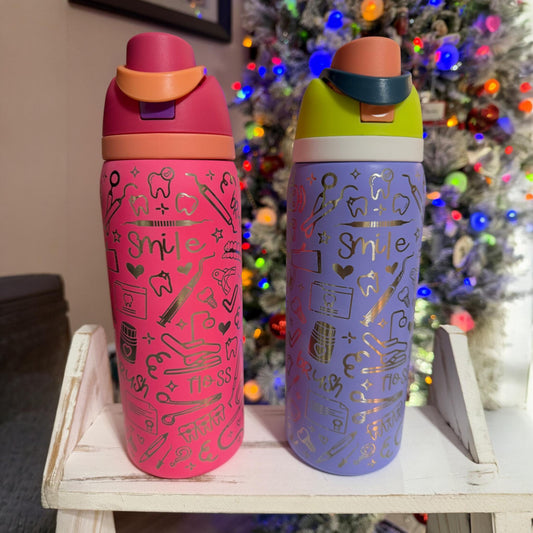 Dental Life -32 oz Owala  Dupe Free Sip Tumbler, Full wrap engraved