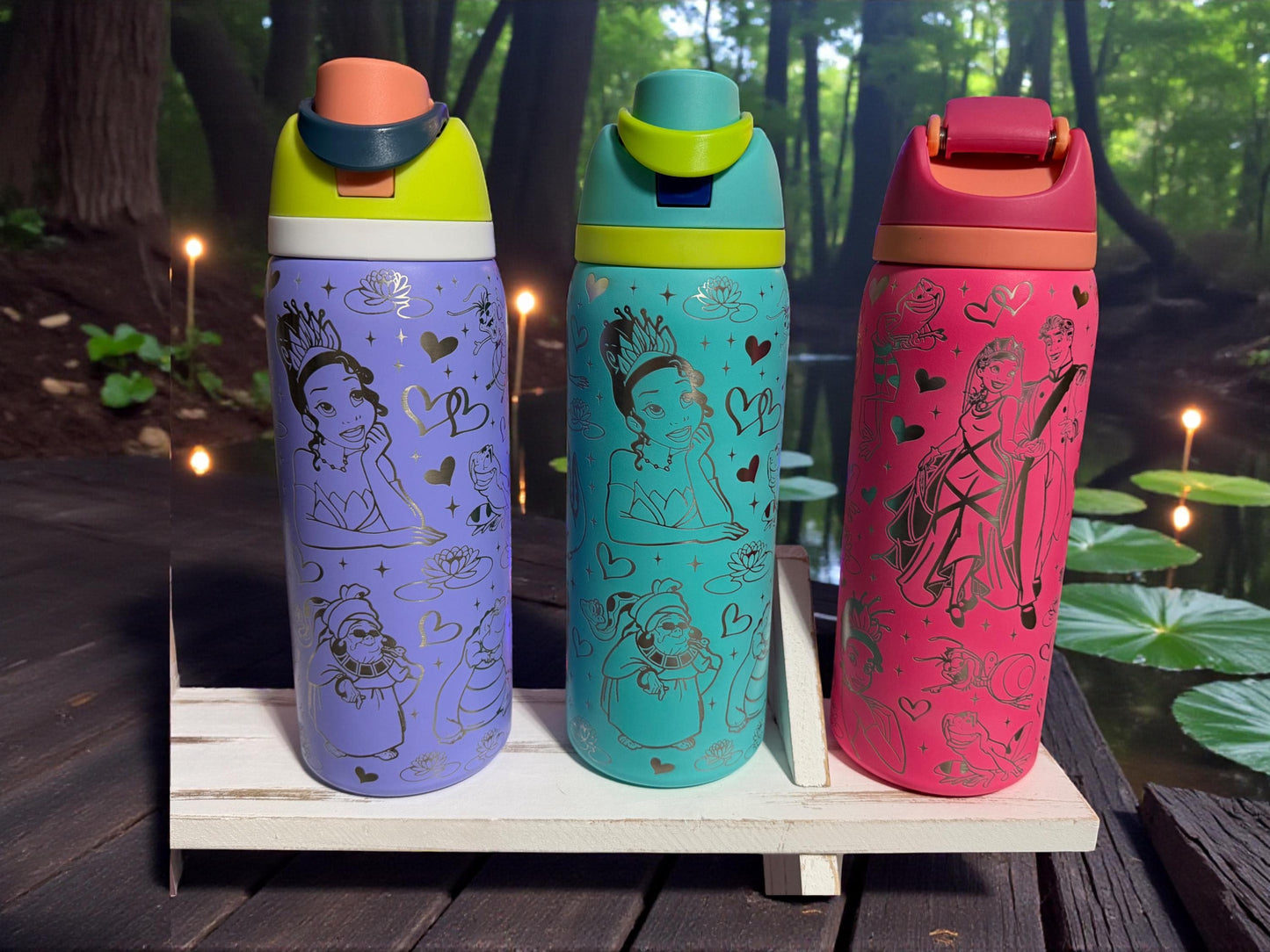 Princess and the Frog -32 oz OWALA  Dupe Free Sip Tumbler, Full wrap engraved