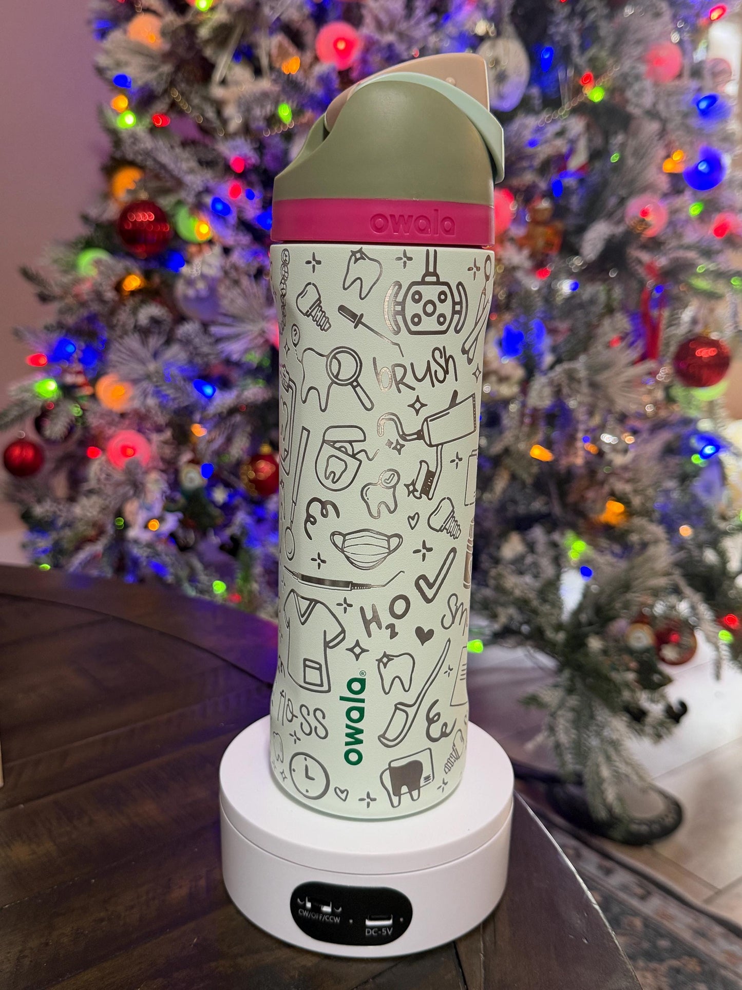 Personailzed Laser Engraved Dental Owala FreeSip Tumbler – Full Wrap