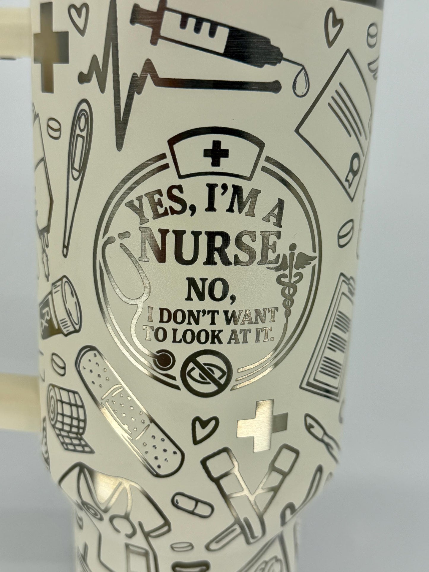 Nurse Travel Mug: Engraved 40oz Tumbler, Funny Nursing Gift