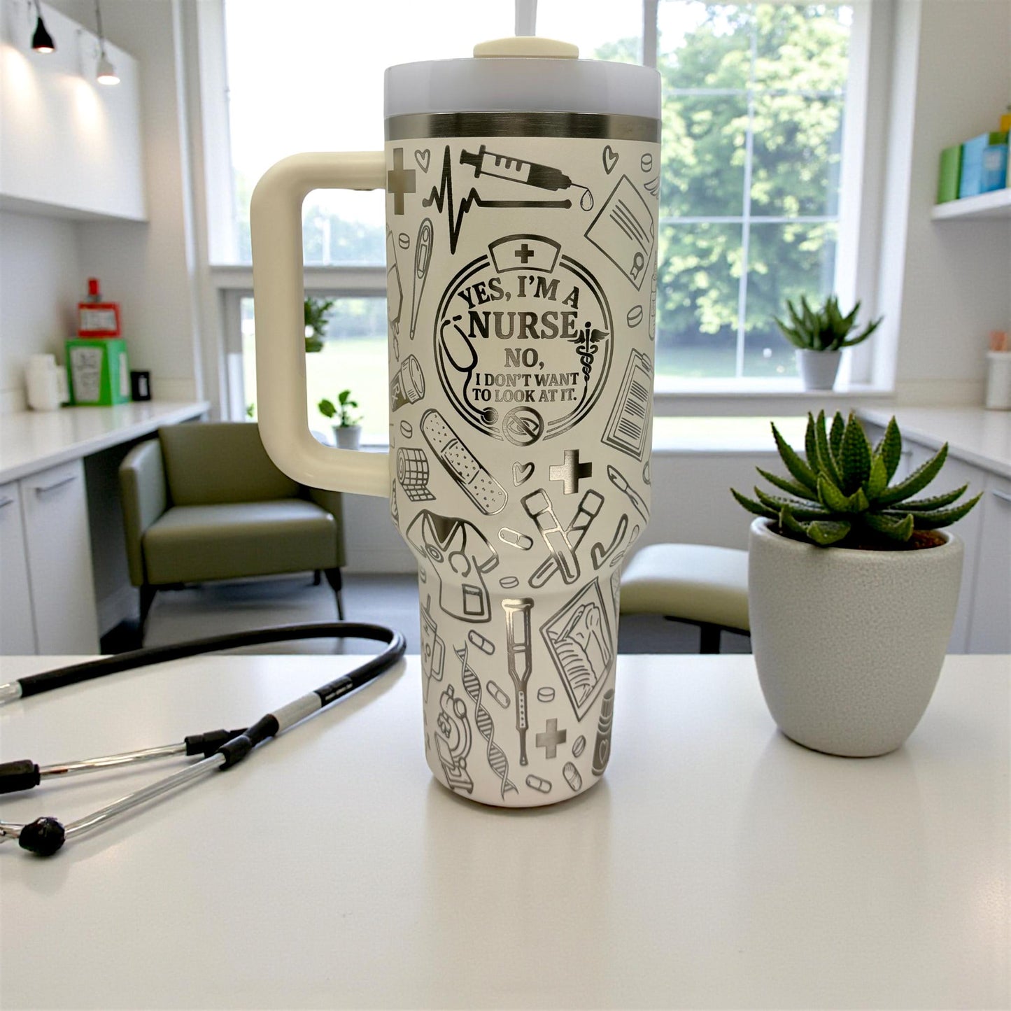 Nurse Travel Mug: Engraved 40oz Tumbler, Funny Nursing Gift