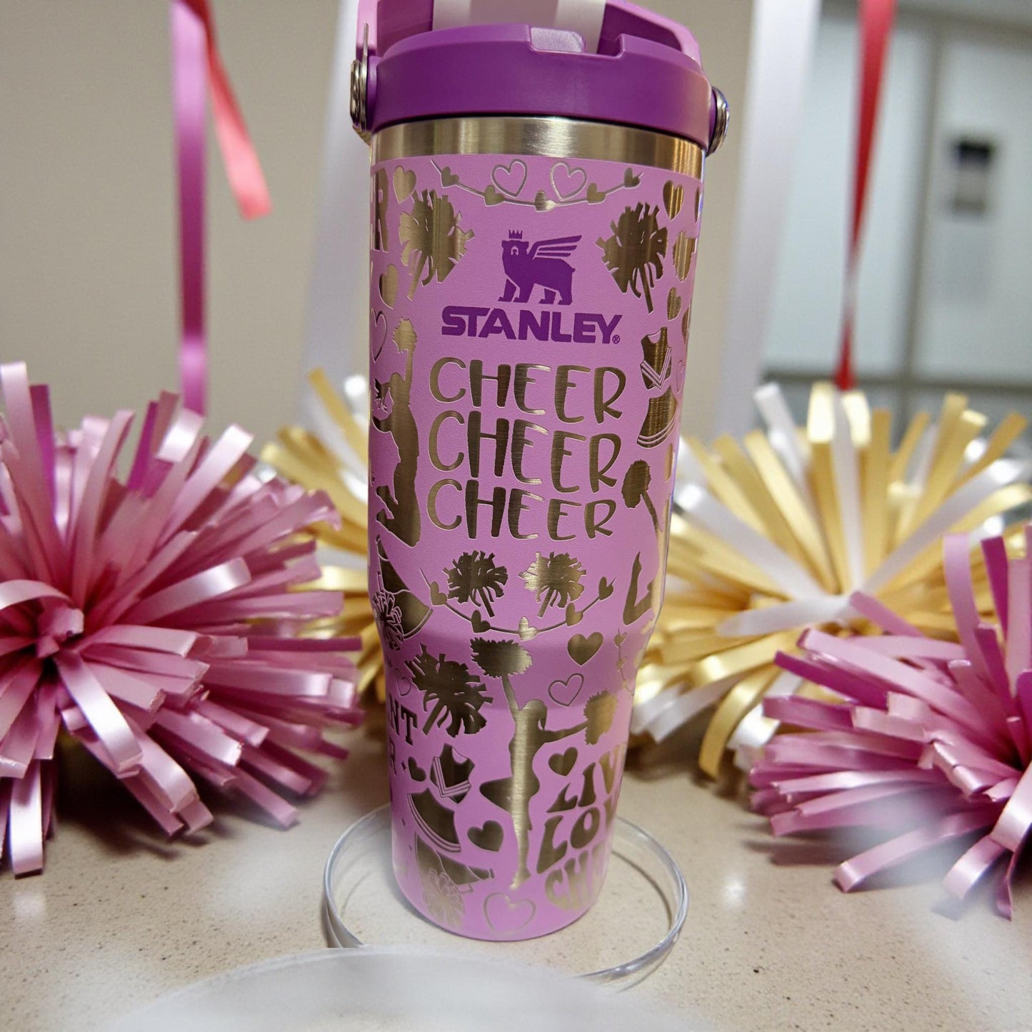 CHEER Laser Engraved Stanley Iceflow Tumbler - 30 Oz Flipstraw