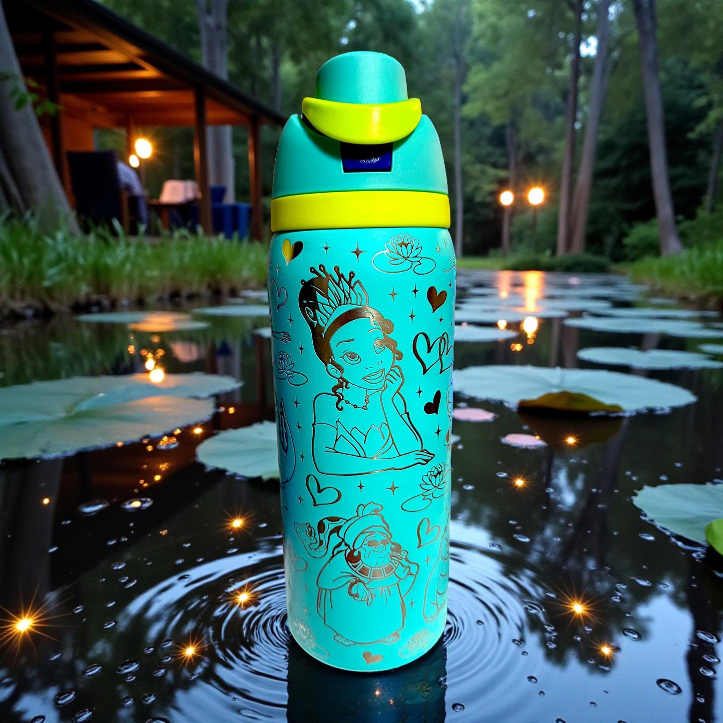 Princess and the Frog -32 oz OWALA  Dupe Free Sip Tumbler, Full wrap engraved