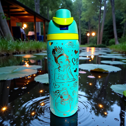 Princess and the Frog -32 oz OWALA  Dupe Free Sip Tumbler, Full wrap engraved