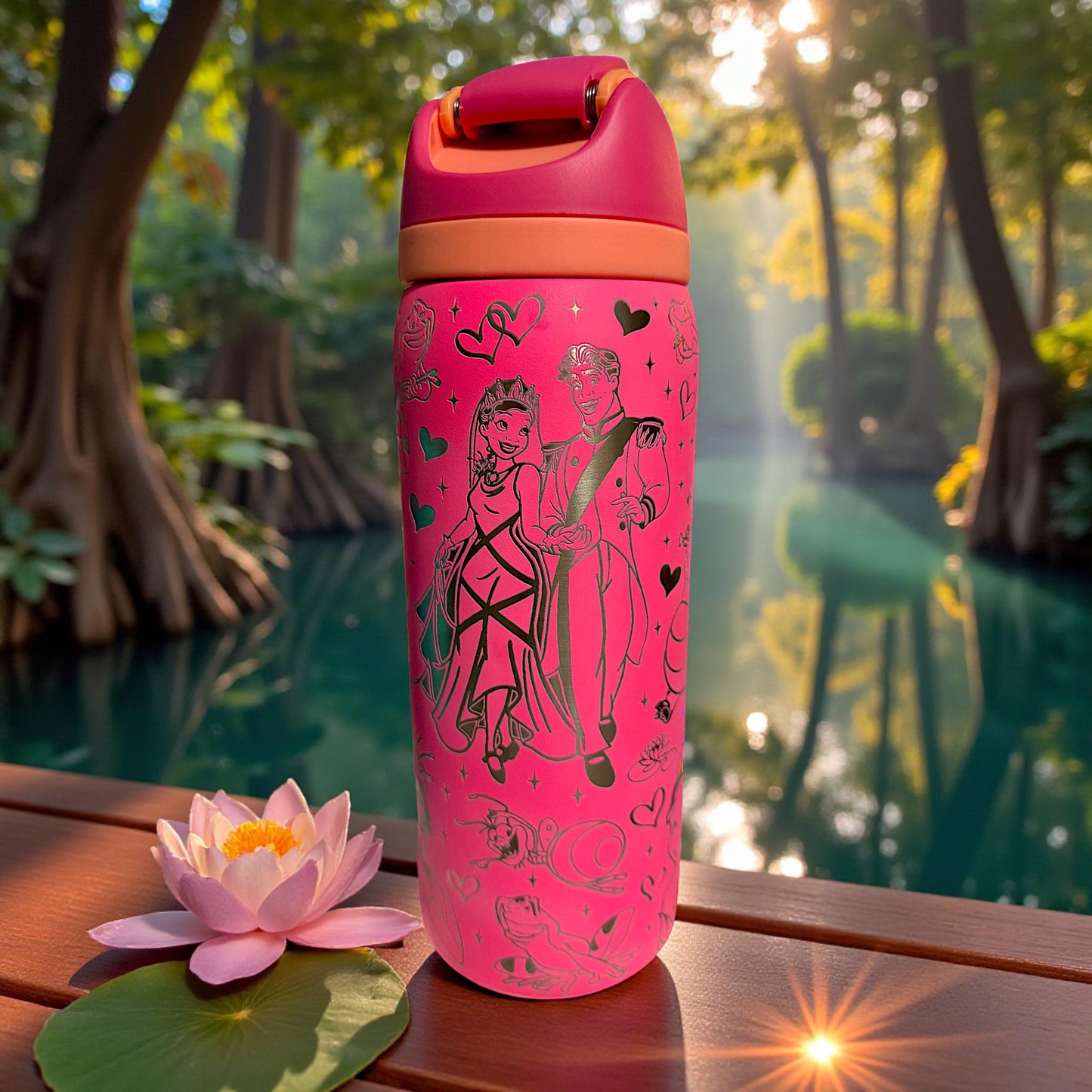 Princess and the Frog -32 oz OWALA  Dupe Free Sip Tumbler, Full wrap engraved
