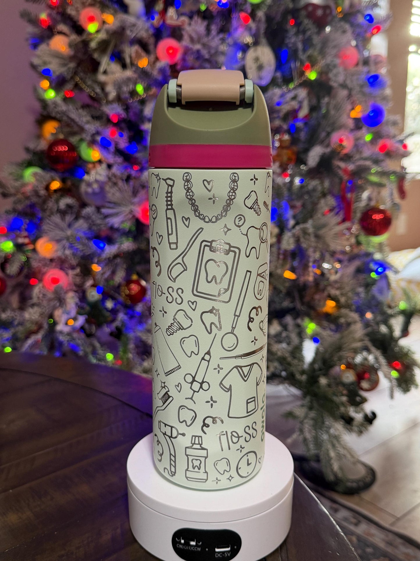 Personailzed Laser Engraved Dental Owala FreeSip Tumbler – Full Wrap
