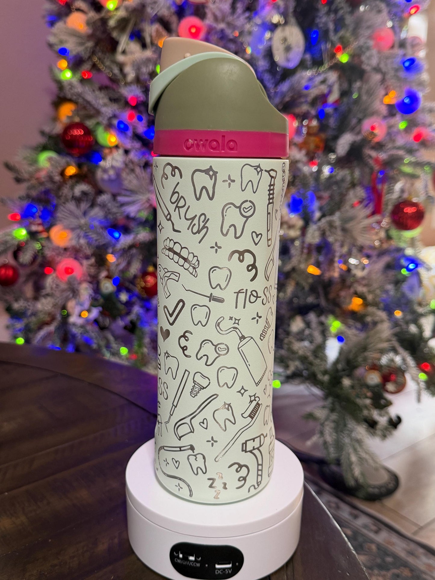 Personailzed Laser Engraved Dental Owala FreeSip Tumbler – Full Wrap