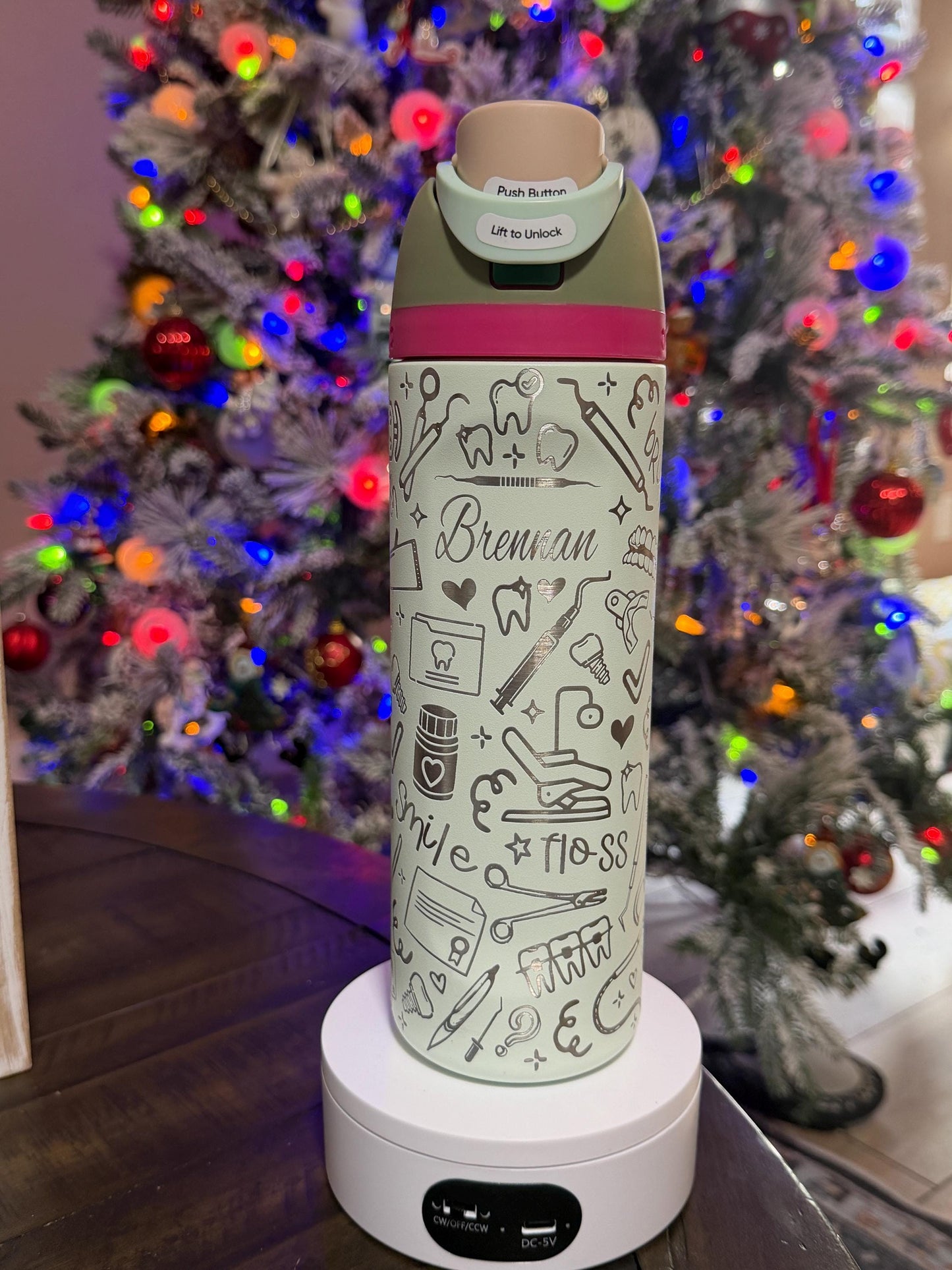 Personailzed Laser Engraved Dental Owala FreeSip Tumbler – Full Wrap