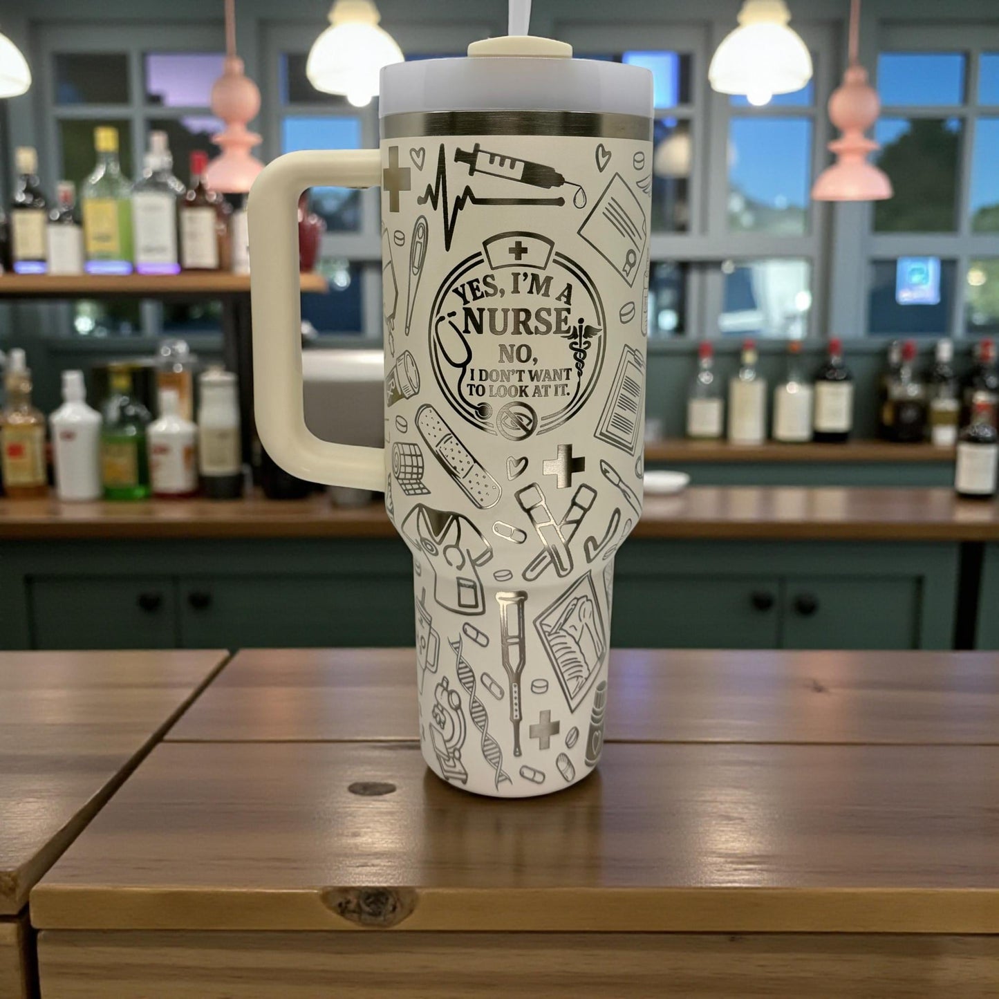 Nurse Travel Mug: Engraved 40oz Tumbler, Funny Nursing Gift