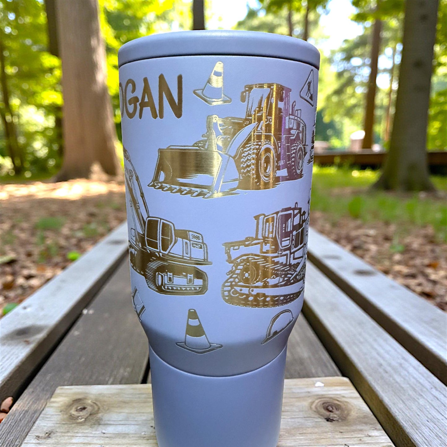 Construction Vehicles - Hydrojug 20 oz Traveler With Handle-Full Wrap Engraved