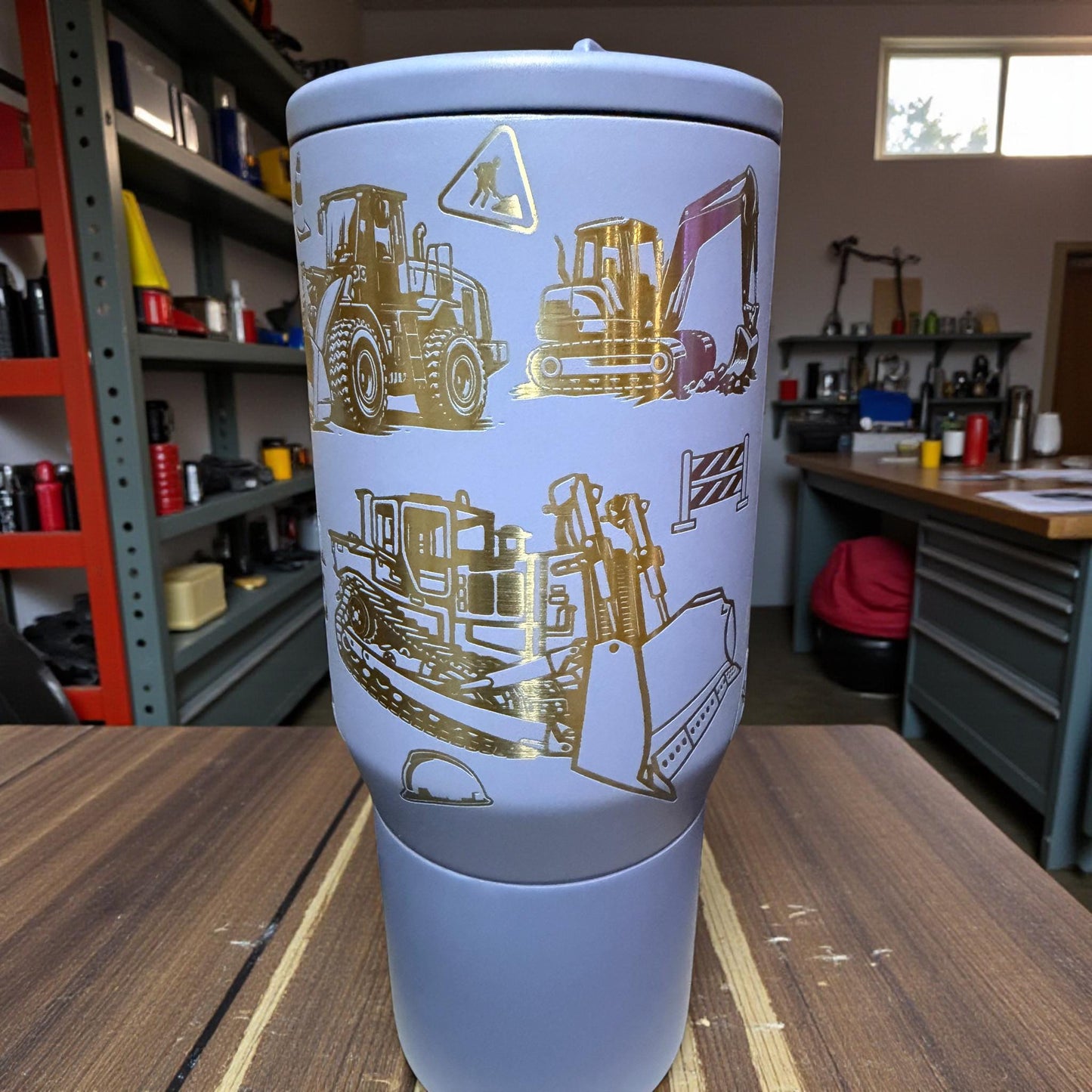 Construction Vehicles - Hydrojug 20 oz Traveler With Handle-Full Wrap Engraved