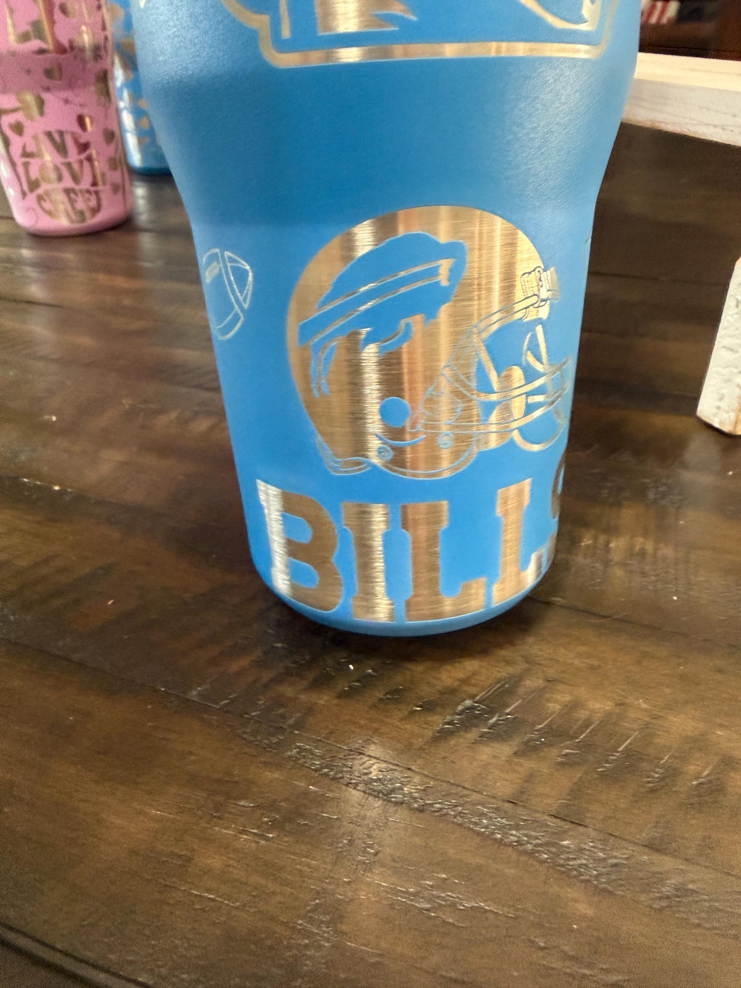 Custom Engraved Bills Stanley Tumbler – Azure IceFlow, Personalized Fan Gift