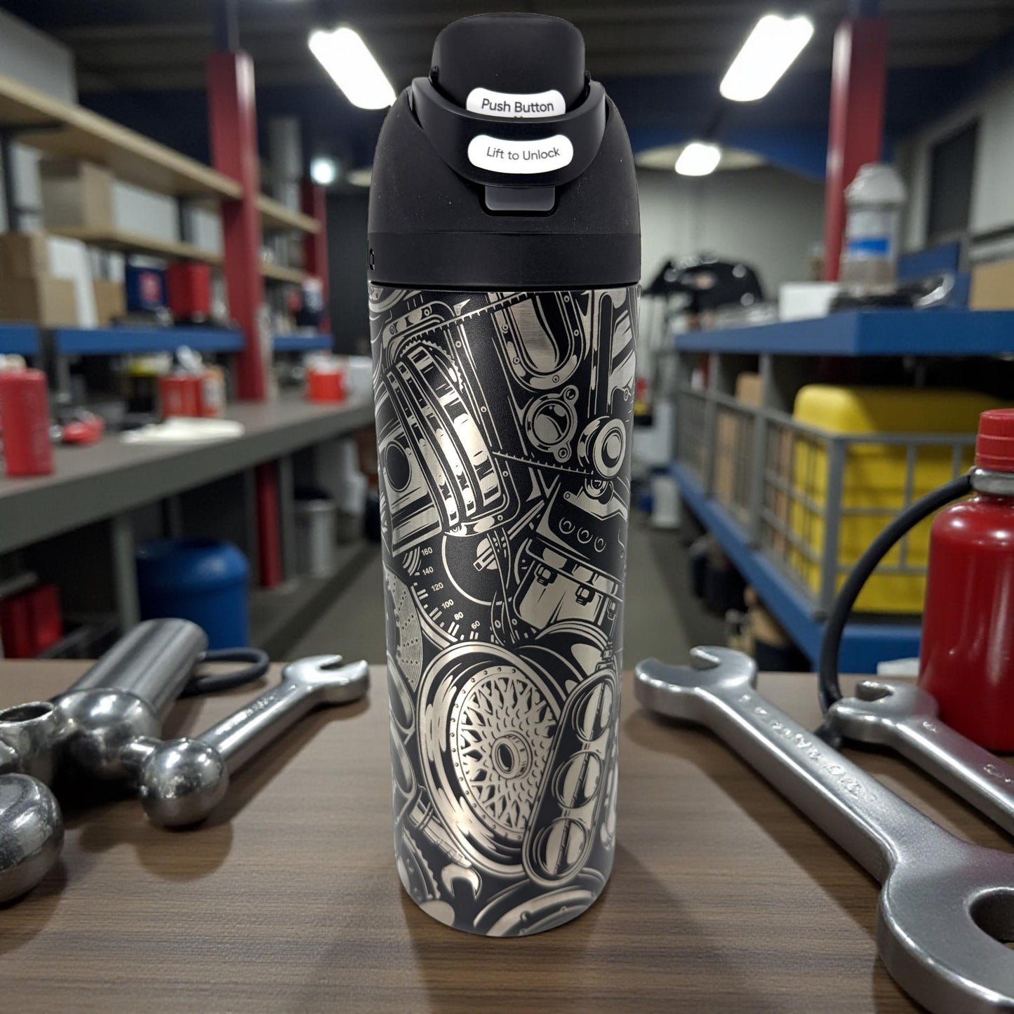 Laser Engraved Car Parts Owala Tumbler – Mechanic Gift