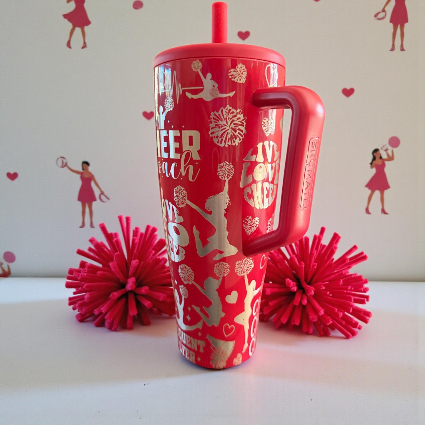 Cheer Coach/Mom-Brumate ERA/ERA Flip 40/30 OZ Leakproof  Tumbler/ cup with Handle-Full Wrap Laser Engraved