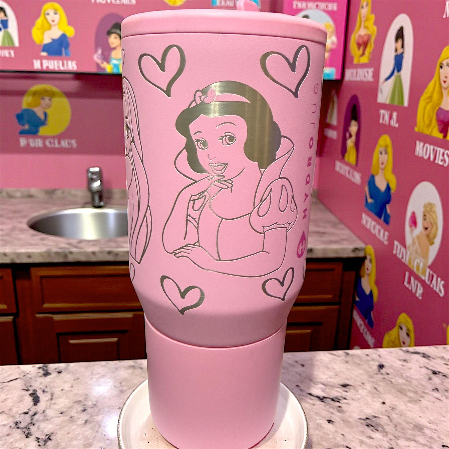 Princesses- Hydrojug 20 oz Traveler With Handle-Full Wrap Engraved