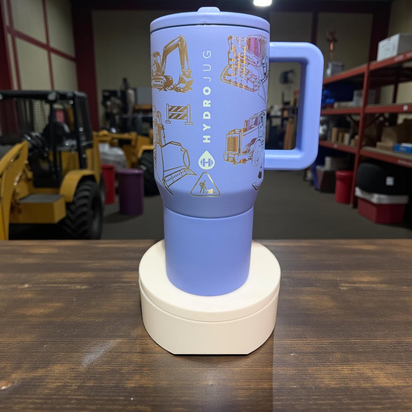 Construction Vehicles - Hydrojug 20 oz Traveler With Handle-Full Wrap Engraved