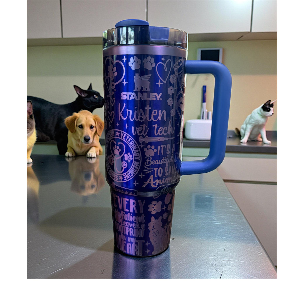 Vet Tech - 30 OZ Stanley H2.0 Quencher Tumbler With Handle-Full Wrap Engraved