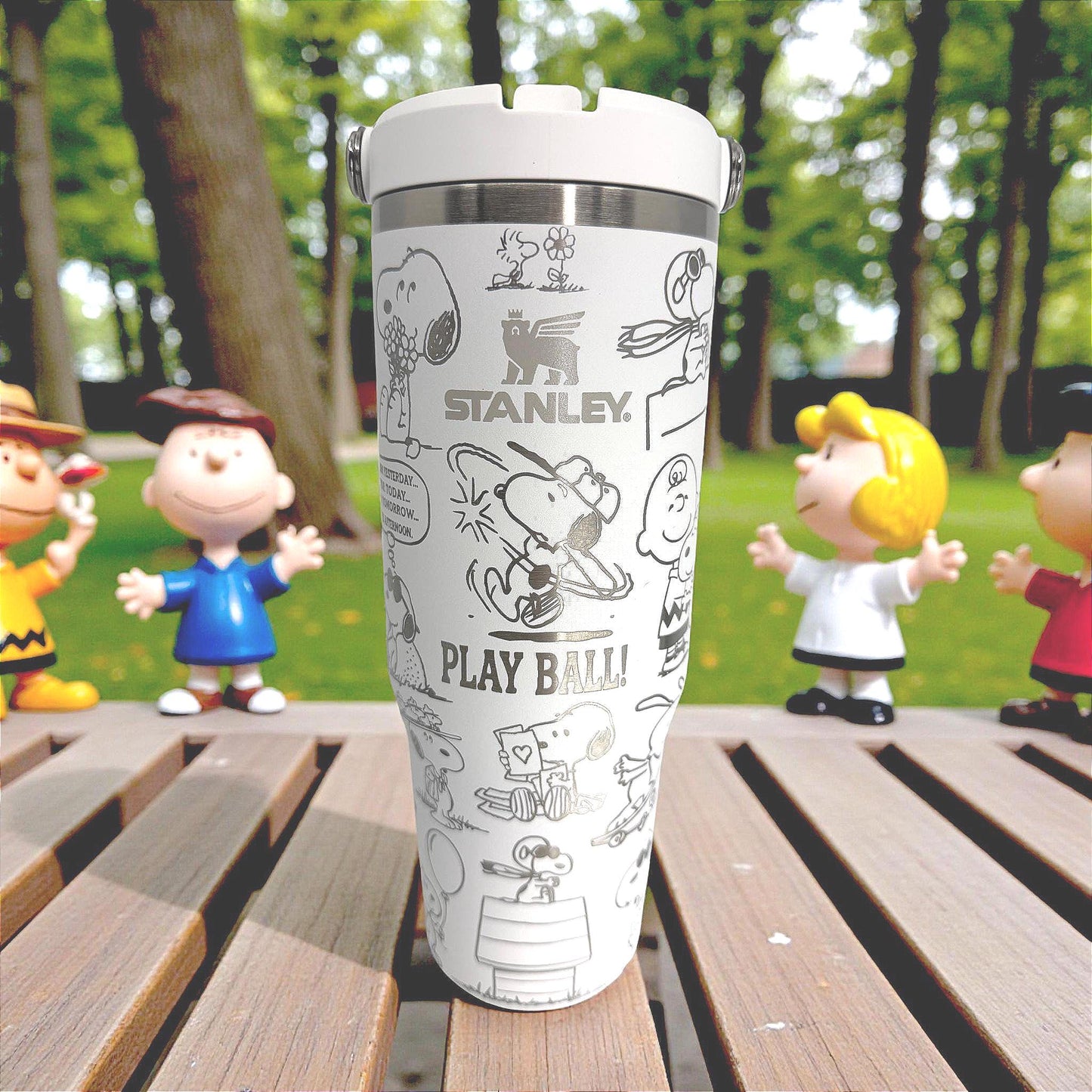 Laser Engraved Snoopy Peanuts 30 oz Stanley Tumbler – Iceflow Flipstraw