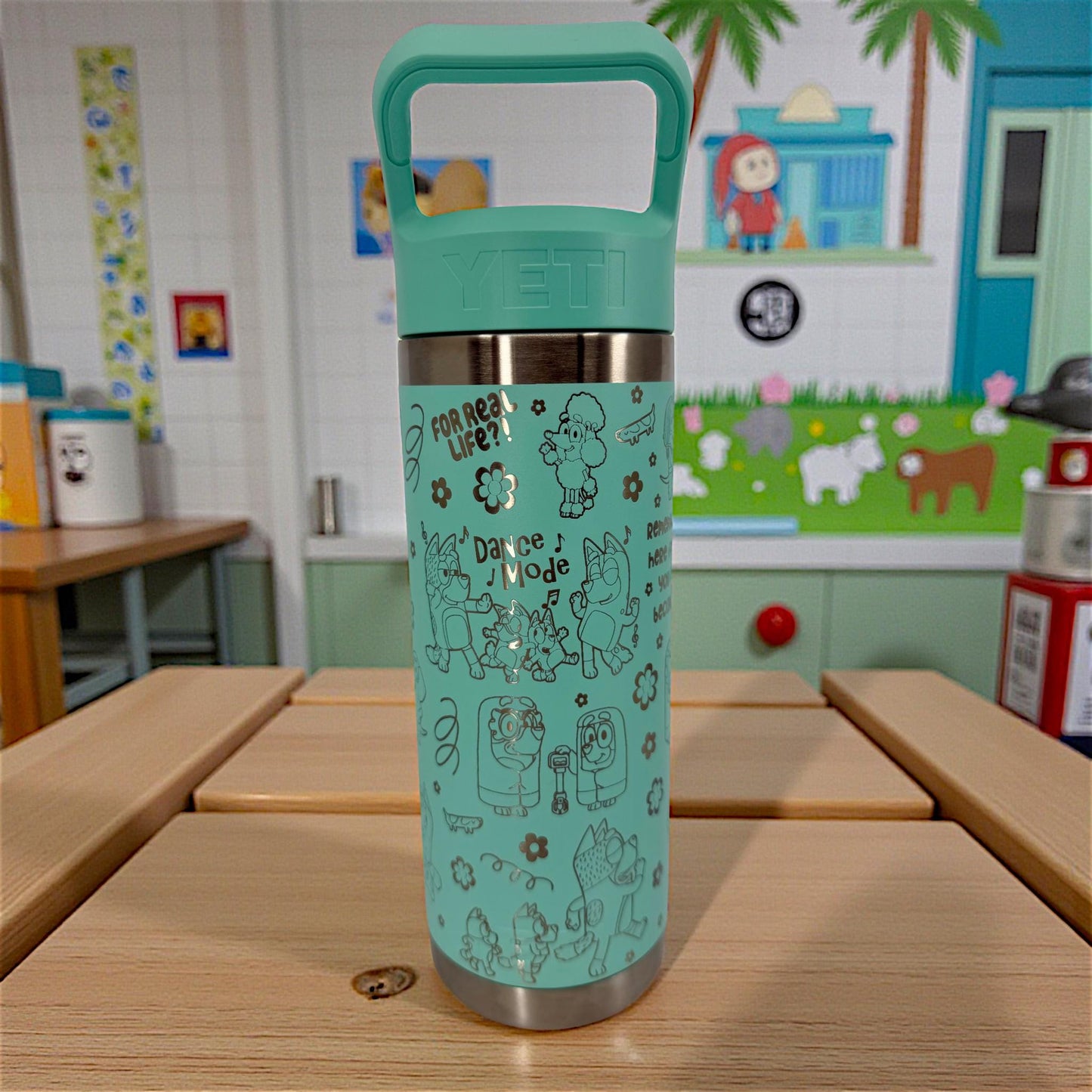 Bluey Inspired Yeti Rambler 18 0z Engraved Water Bottle