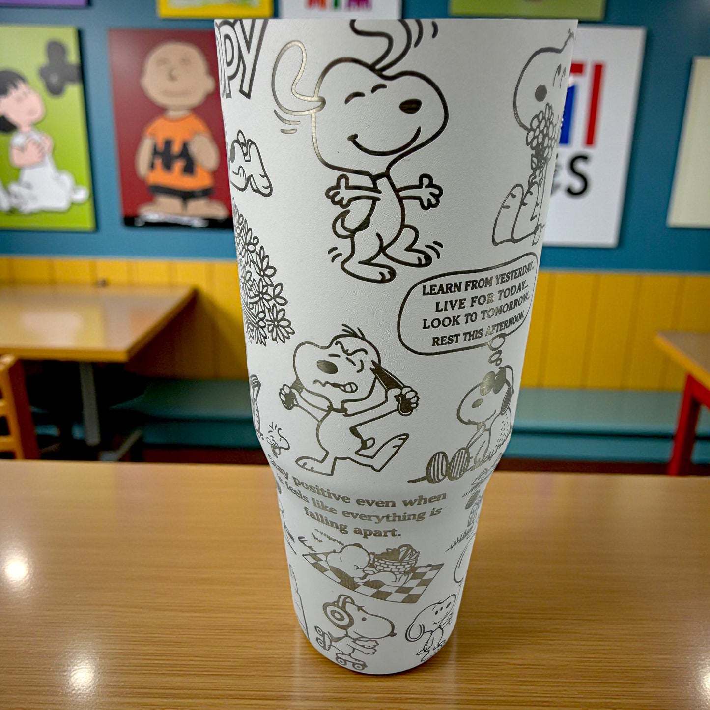 Laser Engraved Snoopy Peanuts 30 oz Stanley Tumbler – Iceflow Flipstraw