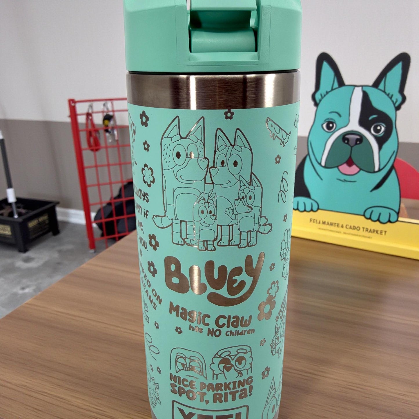 Bluey Inspired Yeti Rambler 18 0z Engraved Water Bottle