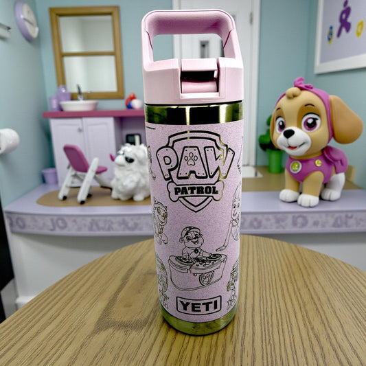 Paw Patrol Inspired Yeti Rambler 18 0z Engraved Water Bottle