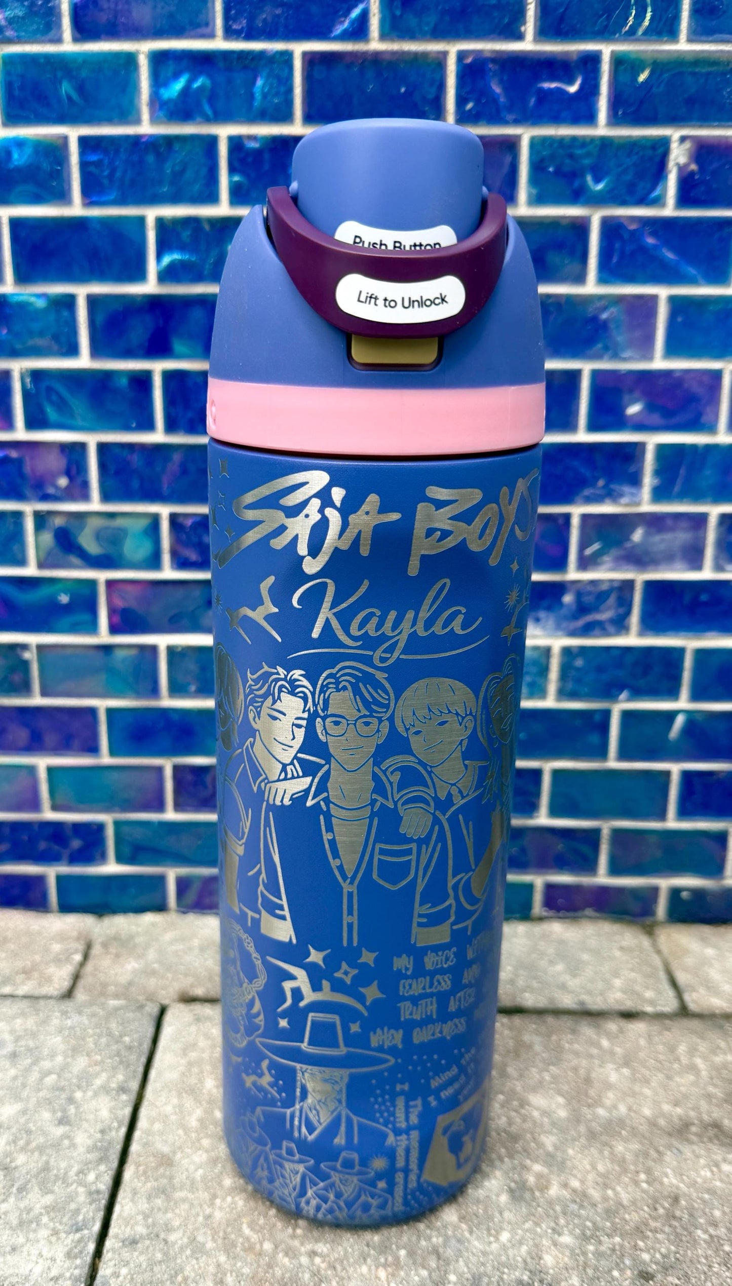 Laser Engraved K-Pop Owala Tumbler, Anime Demon Hunters, Personalized