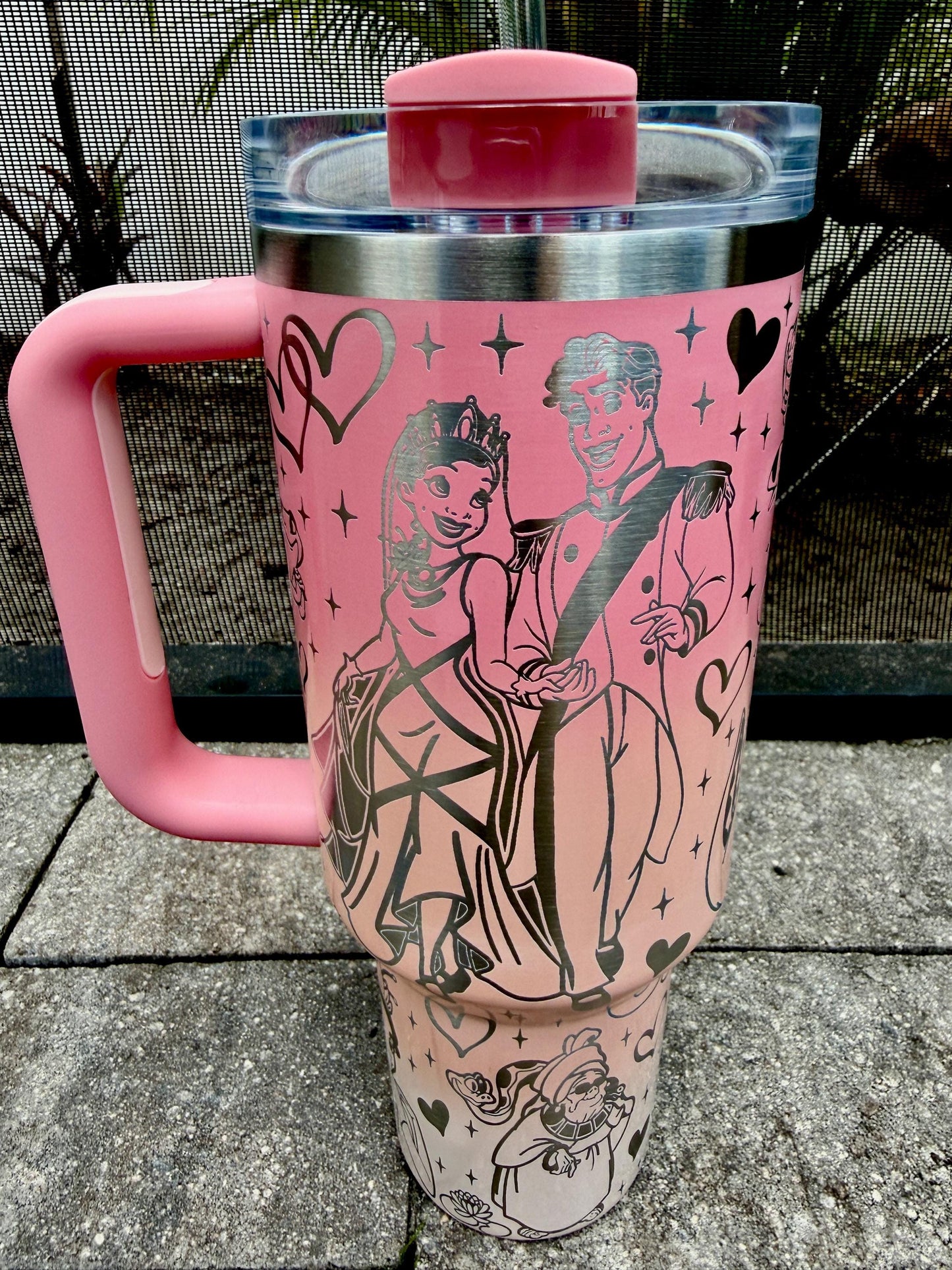 Princess and Frog Engraved Stanley Tumbler - 40 oz H2.0 Quencher