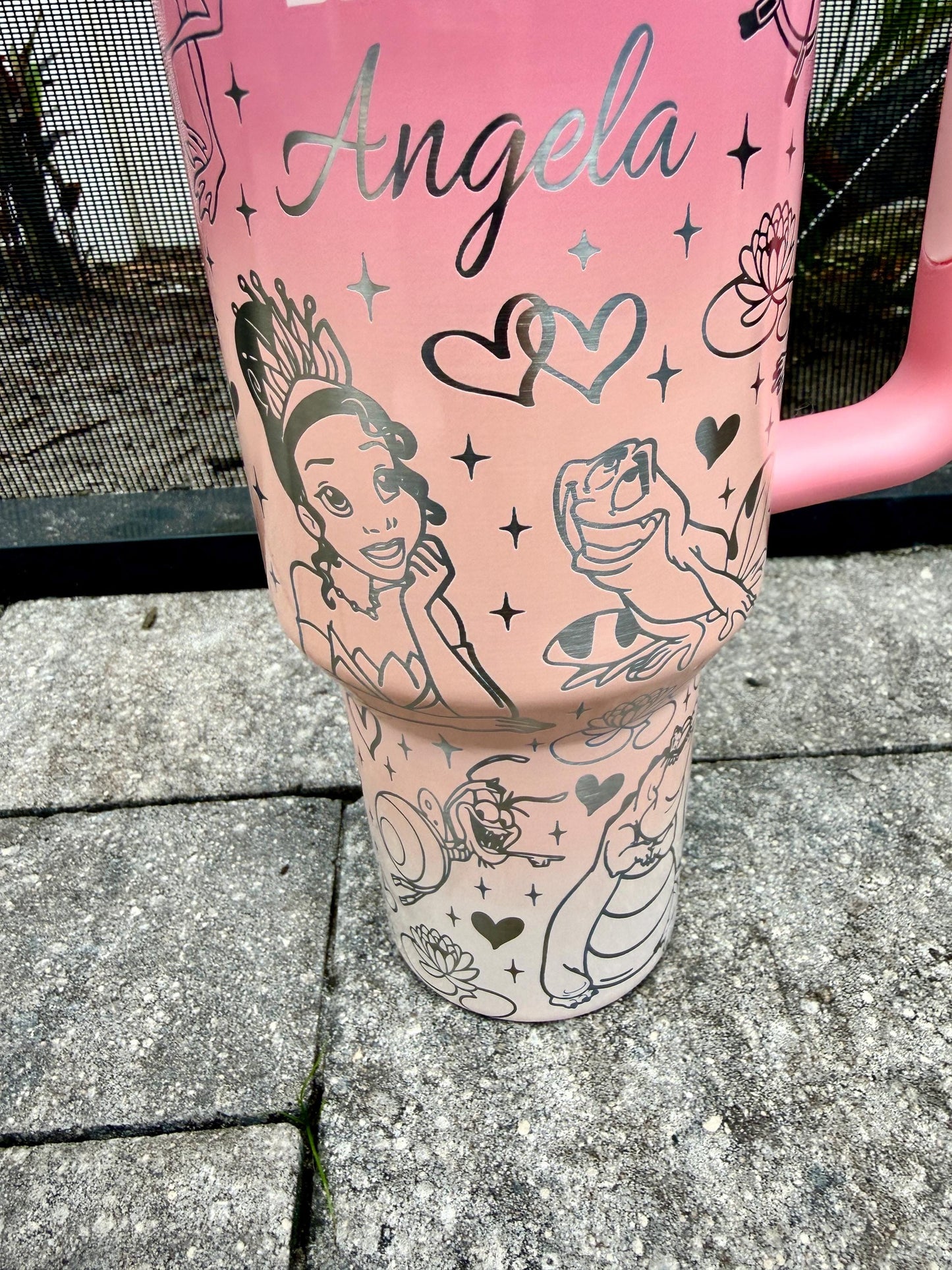 Princess and Frog Engraved Stanley Tumbler - 40 oz H2.0 Quencher