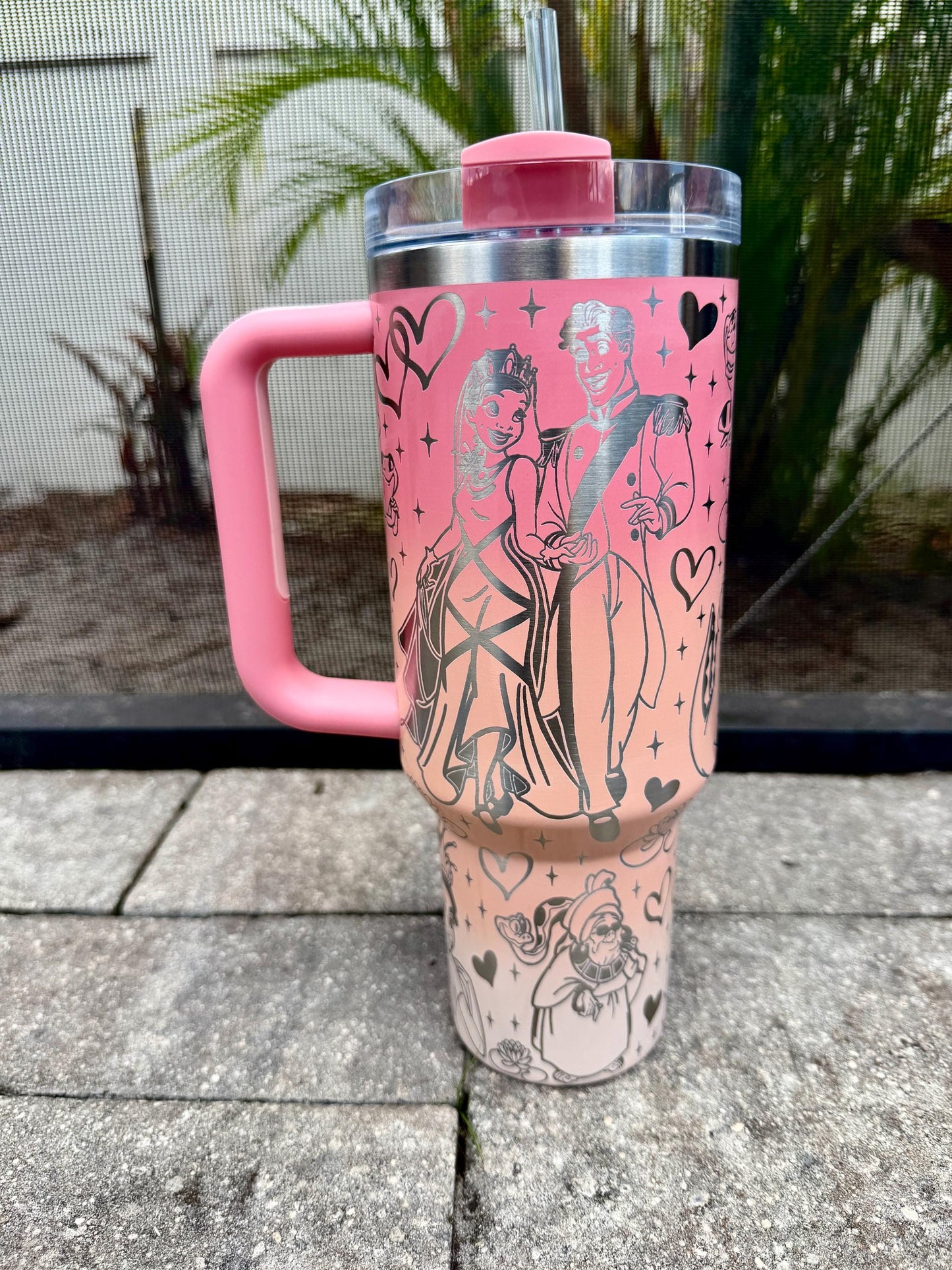 Princess and Frog Engraved Stanley Tumbler - 40 oz H2.0 Quencher