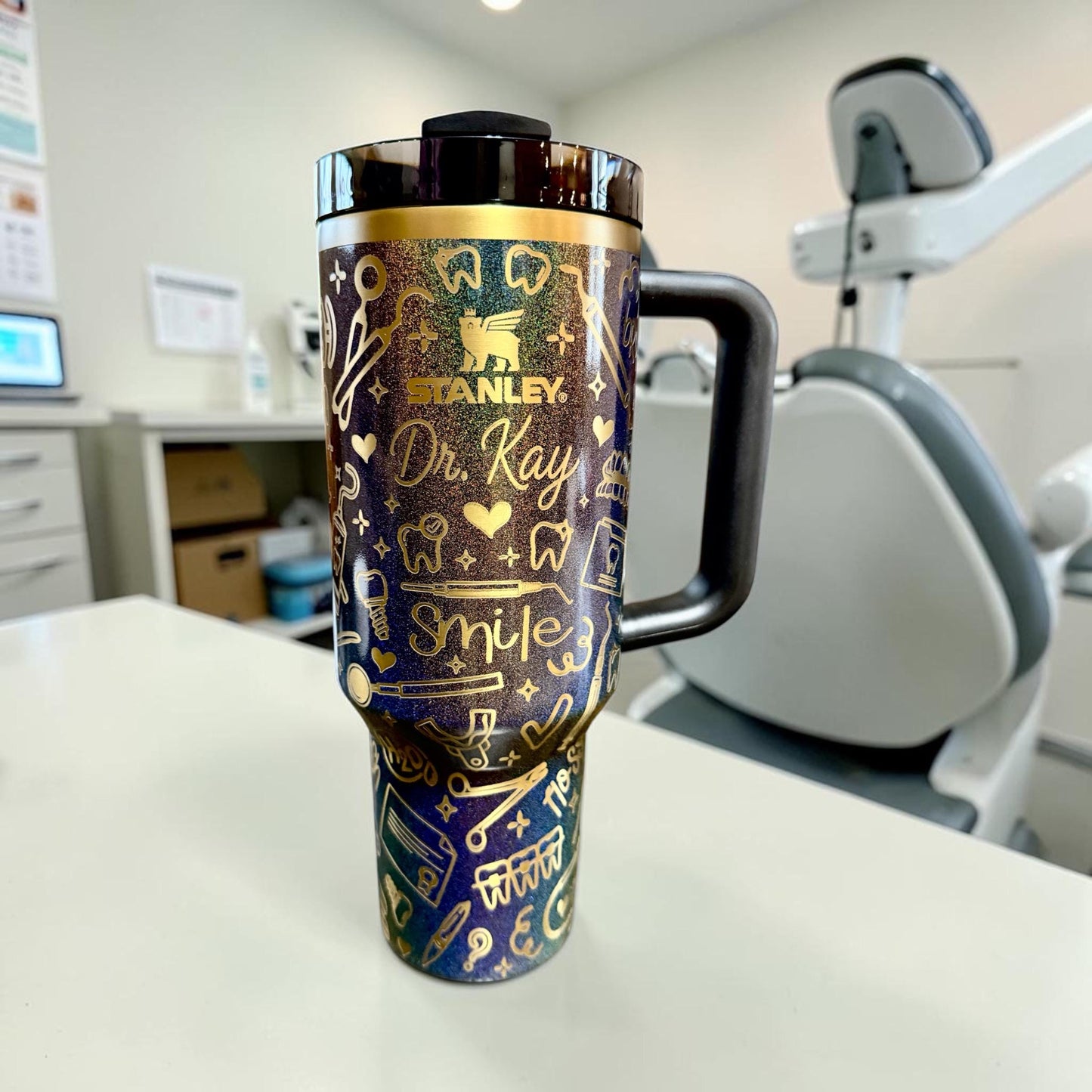 Dental Work Engraved Tumbler: 40 Oz Stanley or Unbranded or Owala Cup with Handle