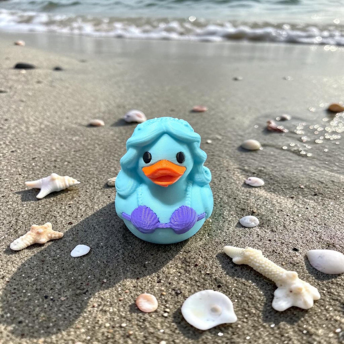 Mermaid Duck, 3D Printed PLA, Cruising Duck Toy, Ocean Decor