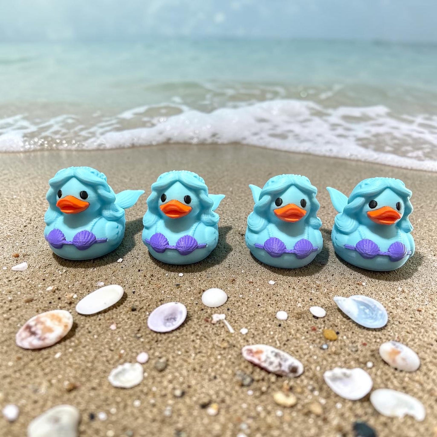 Mermaid Duck, 3D Printed PLA, Cruising Duck Toy, Ocean Decor