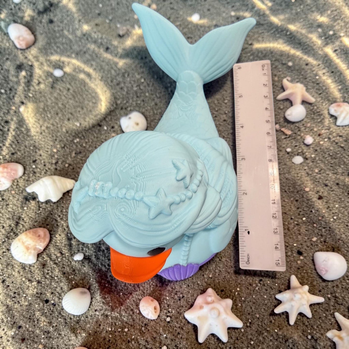 Mermaid Duck, 3D Printed PLA, Cruising Duck Toy, Ocean Decor