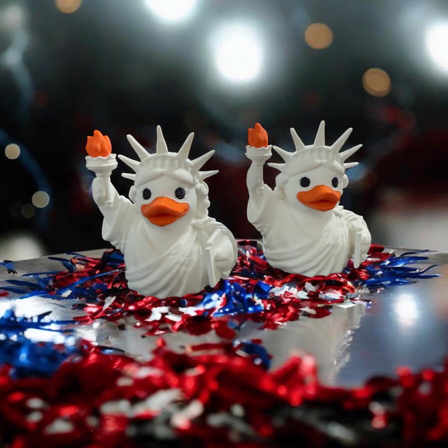 Liberty Duck Statue, Patriotic 3D Printed Desk Decor, PLA Figurine
