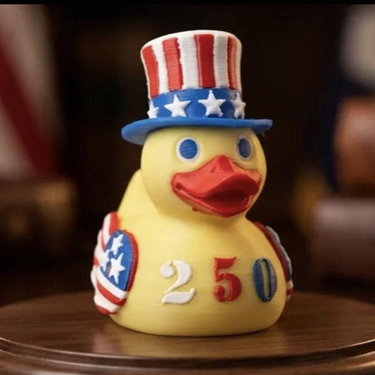 Patriotic 3D Printed Duck, USA 250th Anniversary, Cruising Duck Toy