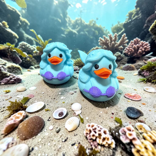 Mermaid Duck, 3D Printed PLA, Cruising Duck Toy, Ocean Decor