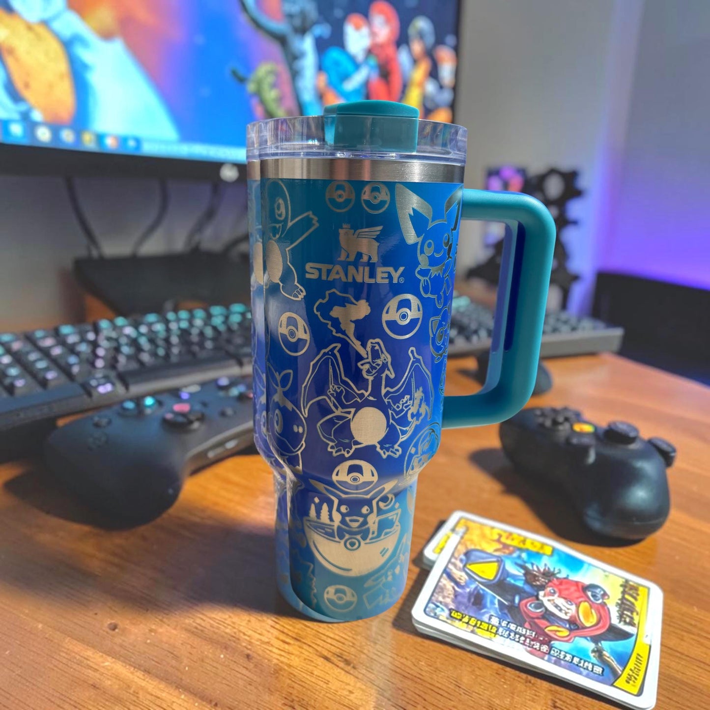 Pokemon- Stanley 40 Oz Engraved Tumbler – Personalized Travel Quencher