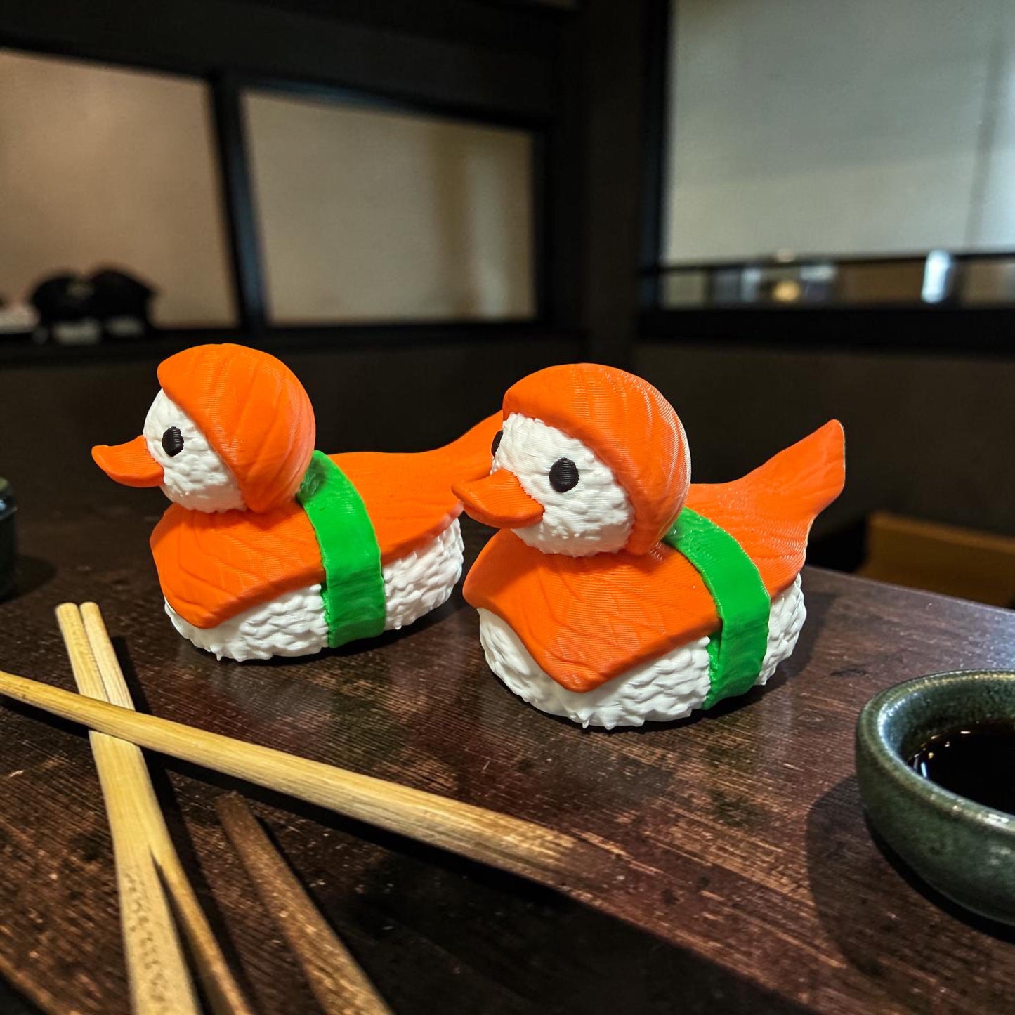 3D Printed Sashimi Duck, Sushi Character Toy, Desk Decor, Quirky Gift