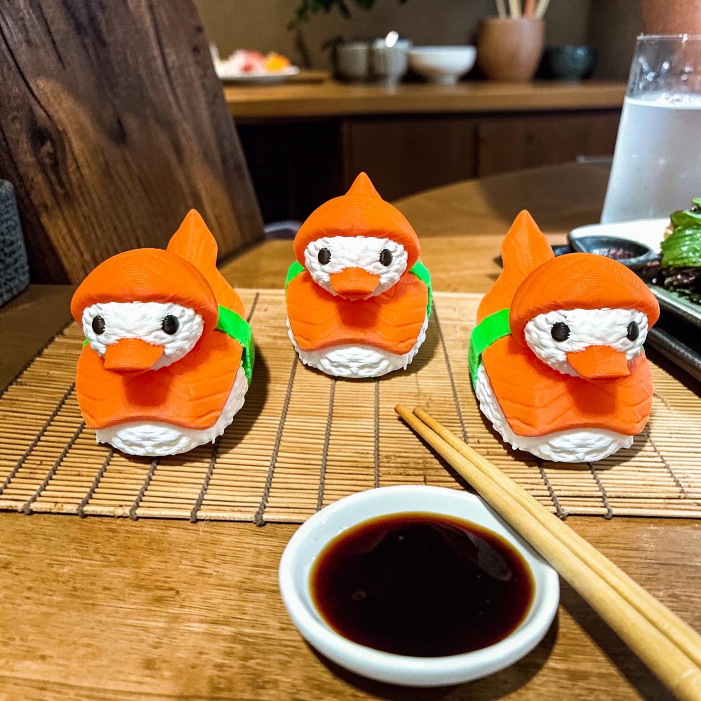 3D Printed Sashimi Duck, Sushi Character Toy, Desk Decor, Quirky Gift
